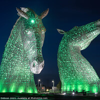 Buy canvas prints of The Kelpies, Scotland (Green) by Graham Dobson