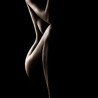 Buy canvas prints of Silhouette of nude woman by Johan Swanepoel