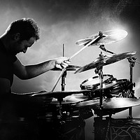 Buy canvas prints of  Drummer playing drums by Johan Swanepoel
