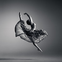 Buy canvas prints of Ballerina jumping by Johan Swanepoel
