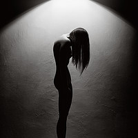 Buy canvas prints of Woman in the spotlight 1 by Johan Swanepoel
