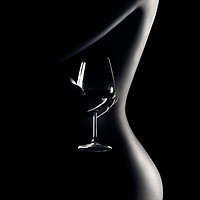 Buy canvas prints of Nude woman red wine 3 by Johan Swanepoel