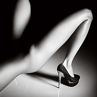 Buy canvas prints of Sensual legs in high heels by Johan Swanepoel
