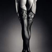 Buy canvas prints of Sensual legs in stockings by Johan Swanepoel