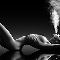 Buy canvas prints of Sensual smoking lady by Johan Swanepoel