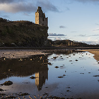 Buy canvas prints of Reflections At Greenan Castle by Chris Wright