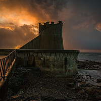 Buy canvas prints of Saltcoats Bathing Ponds Sunset #2 by Chris Wright