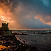 Buy canvas prints of Saltcoats Bathing Ponds Sunset #3 by Chris Wright