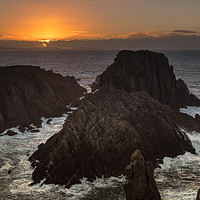 Buy canvas prints of Sunset at Malin Head Seastacks  by Ciaran Craig