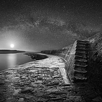 Buy canvas prints of The Cobb and The Milky Way B&W by David Neighbour