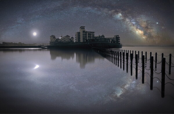 Knightstone and The Milky Way Picture Board by David Neighbour