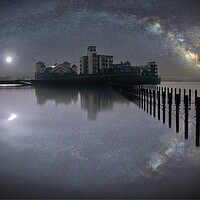 Buy canvas prints of Knightstone and The Milky Way by David Neighbour