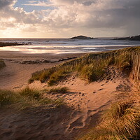 Buy canvas prints of Stormy Skies at Bantham Beach by David Neighbour