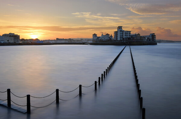 Sunrise at Weston-super-Mare Picture Board by David Neighbour