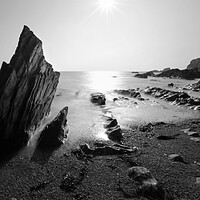 Buy canvas prints of Ayrmer Cove Black and White by David Neighbour