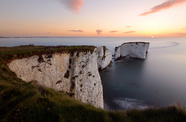 Old Harry Sunrise Picture Board by David Neighbour
