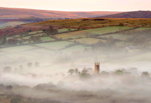 Widecombe-in-the-Mist Picture Board by David Neighbour