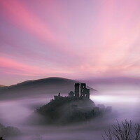 Buy canvas prints of Corfe in the Pink by David Neighbour