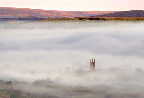 Widecombe Mists Picture Board by David Neighbour