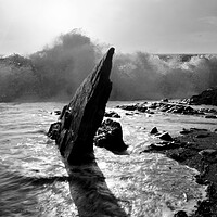 Buy canvas prints of Ayrmer Wave Black and White by David Neighbour