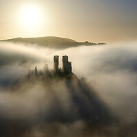 Buy canvas prints of Corfe in the Clouds by David Neighbour