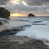 Buy canvas prints of Trebarwith Strand by David Neighbour