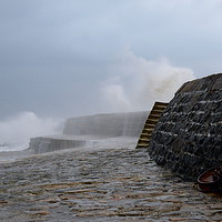 Buy canvas prints of Waves over the Cobb by David Neighbour