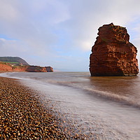Buy canvas prints of Ladram Bay sea stack by David Neighbour