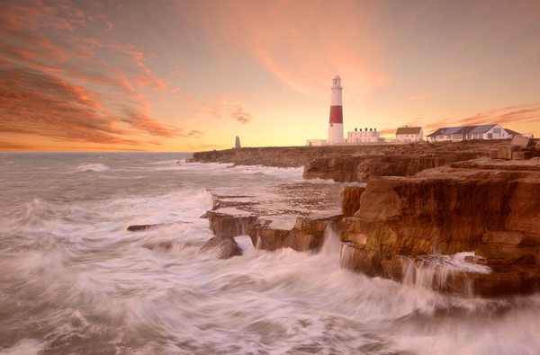 Portland Bill Sunset Picture Board by David Neighbour