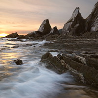 Buy canvas prints of Westcombe Cove Sunset by David Neighbour
