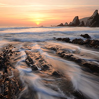 Buy canvas prints of Foaming Surf at Westcombe Beach by David Neighbour