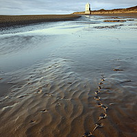 Buy canvas prints of Footprints to the Low Lighthouse by David Neighbour