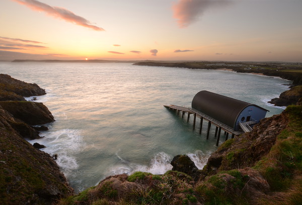 Padstow Lifeboat Station Picture Board by David Neighbour
