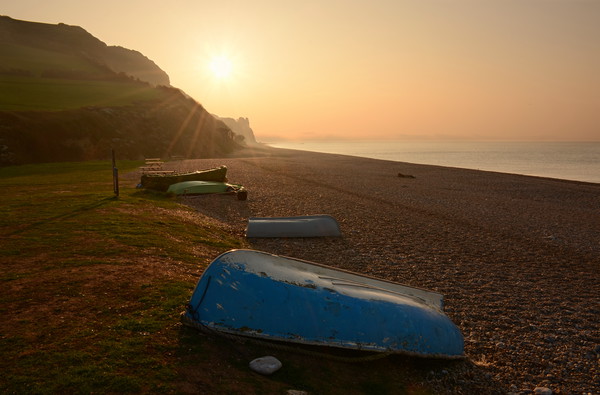 Branscombe Boats Canvas Print by David Neighbour