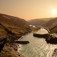Buy canvas prints of Morning at Boscastle by David Neighbour