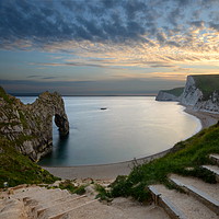 Buy canvas prints of Steps to Durdle Door by David Neighbour