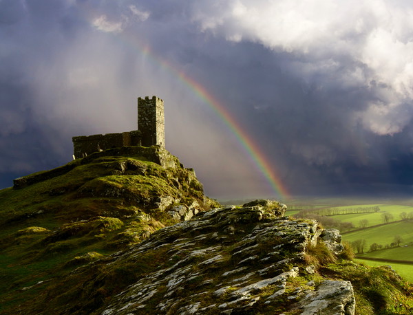 Brentor Rainbow Picture Board by David Neighbour