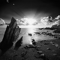 Buy canvas prints of Ayrmer Cove Black and White by David Neighbour