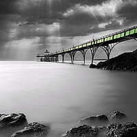 Buy canvas prints of Clevedon Sun Rays by David Neighbour