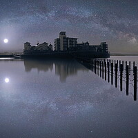 Buy canvas prints of Knightstone Reflections of the Night Sky by David Neighbour