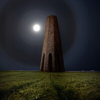 Buy canvas prints of Daymark and the Moon Halo by David Neighbour