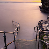 Buy canvas prints of Steps into the Sea Long Exposure by Gareth Williams
