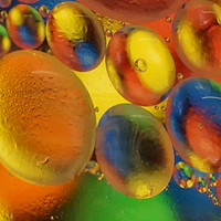 Buy canvas prints of   Oil and Water Bubbles  by Matthew Balls