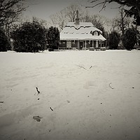 Buy canvas prints of                Country House in the Snow           by Matthew Balls