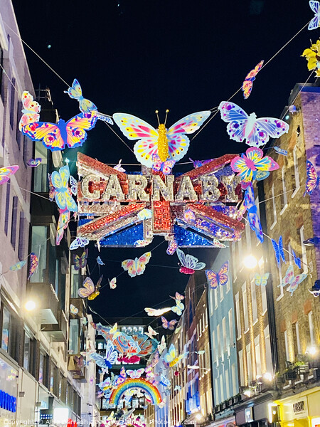 Carnaby Street Christmas Lights London Picture Board by Ailsa Darragh