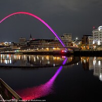 Buy canvas prints of Millennium Bridge at night, Gateshead by Ailsa Darragh