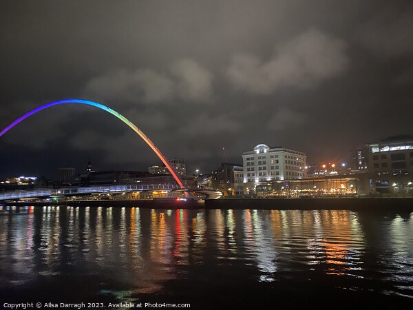 Millenium Bridge view at night, Gateshead  Picture Board by Ailsa Darragh