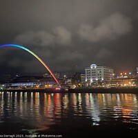 Buy canvas prints of Millenium Bridge view at night, Gateshead  by Ailsa Darragh