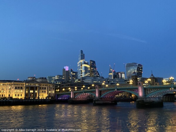 London City view at night  Picture Board by Ailsa Darragh