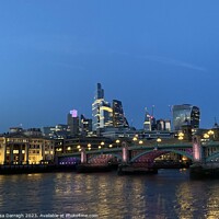 Buy canvas prints of London City view at night  by Ailsa Darragh